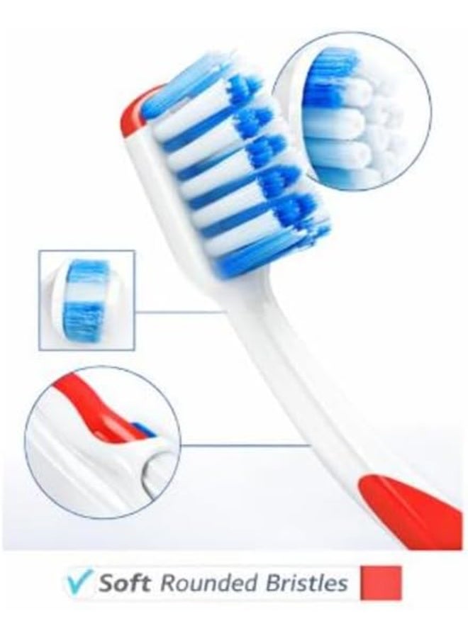 Toothbrush Set – 4 Pieces in Different Colors, Soft Bristles with Rounded Tips for Gentle Cleaning, Suitable for Daily Family Use, Imported Product - Image 3